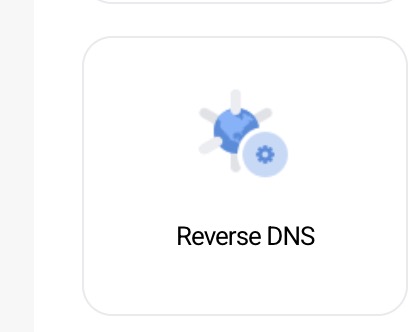 Ikona Reverse DNS në mjetet e Service Management